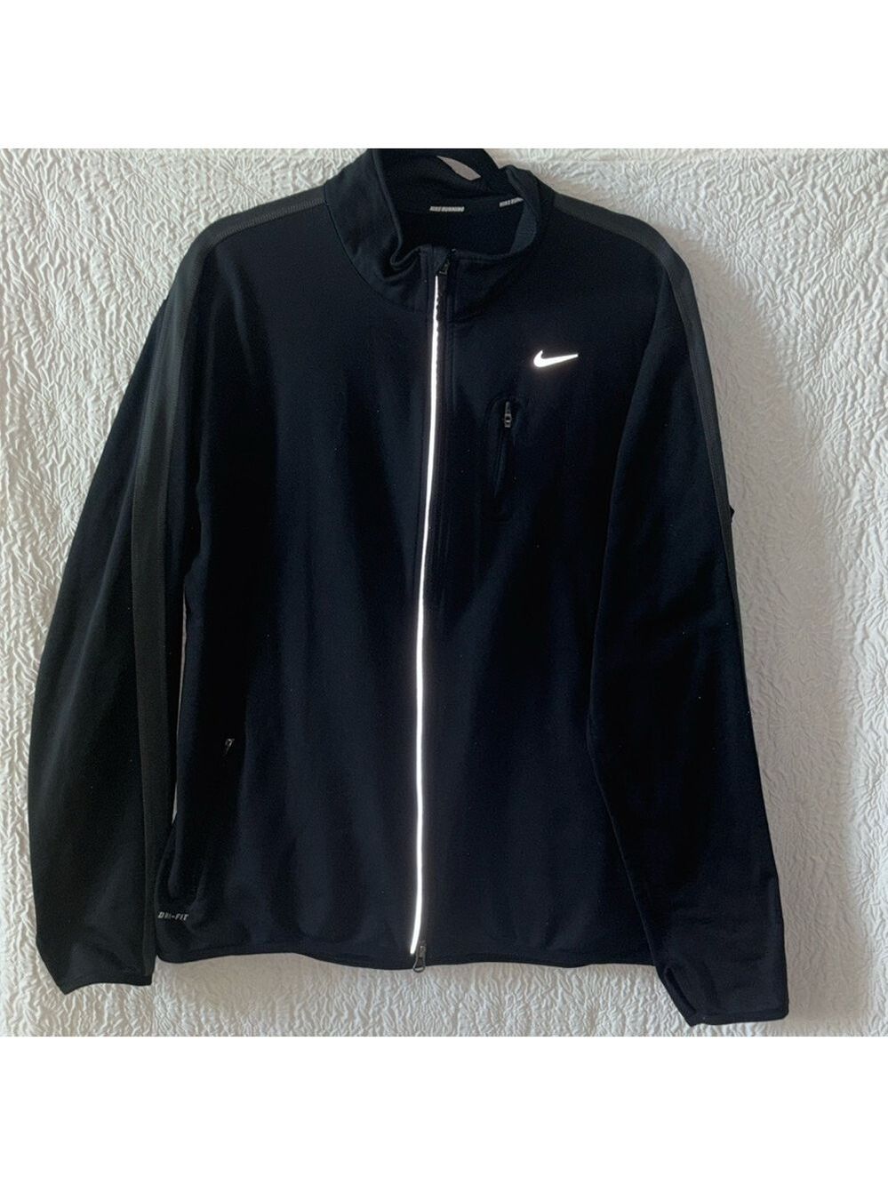 Nike Full Zip Mock Neck Dri Fit Running Track Jacket